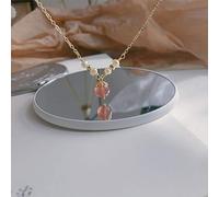LMMSHA Necklaces Natural Moonlight Strawberry Pearl Luxurious Necklace Feng Shui Wealth Lucky Charm Adjustable Chain Length Healing Crystal Vintage Metaphysical Jewelry Women Talisman Prosperity,Cry
