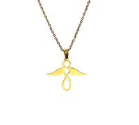 LMMSHA New 2025 Angels Wing Pendant Women Stainless Steel Fashion Charm Guardian Angel Necklace Jewelry with For You Accessories Trendy Creative Thing