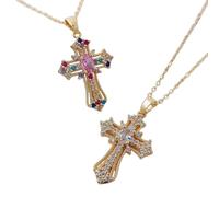 LMMSHA New 2025 Men Women Hip Hop Cross Pendant Stainless Steel Necklace Charm Exquisite Necklaces Jewelry Fashion Things with For You Accessories Trendy Creative Thing