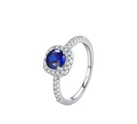 LMMSHA New 2025 Sterling Sparkling Blue Zirconia Ring Classic Luxury Wedding Women with For You Jewelry Fashion Accessories Creative Necklaces Earrings