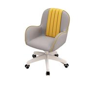 LMMSHA Office Chair Ergonomic Cross-Legged Accent Armchair Swivel Height Adjustable No Wheels High Back for Home Computer Desk Makeup Vanity,C