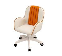 LMMSHA Office Chair Ergonomic Cross-Legged Accent Armchair Swivel Height Adjustable No Wheels High Back for Home Computer Desk Makeup Vanity,E