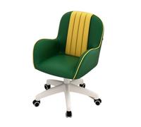 LMMSHA Office Chair Ergonomic Cross-Legged Accent Armchair Swivel Height Adjustable No Wheels High Back for Home Computer Desk Makeup Vanity,B