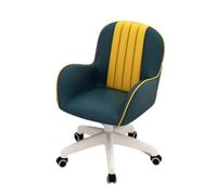 LMMSHA Office Chair Ergonomic Cross-Legged Accent Armchair Swivel Height Adjustable No Wheels High Back for Home Computer Desk Makeup Vanity,D