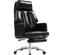 LMMSHA Office w/Retractable Footrest Ergonomic Fully Reclining Executive Computer Chair Comfort High-Back Swivel Boss Task Chair,B