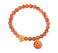 LMMSHA Peach Blossom Agate Hand String Silver Bracelet Female to Send Bestie Gifts