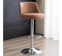 LMMSHA PU Leather Adjustable Bar Stools - Swivel Armless Counter for Kitchen Island, Dining Room &(/Blue B)