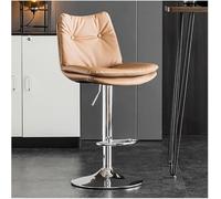LMMSHA PU Leather Bar Stool 80cm 24 32inch Adjustable Swivel Chair Counter Height Bar-Stool with Footrest and Back(C,Silver Leg)