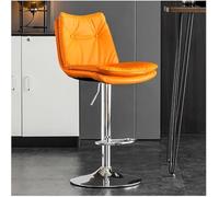 LMMSHA PU Leather Bar Stool 80cm 24 32inch Adjustable Swivel Chair Counter Height Bar-Stool with Footrest and Back(A,Silver Leg)