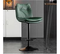 LMMSHA PU Leather Bar Stool 80cm 24 32inch Adjustable Swivel Chair Counter Height Bar-Stool with Footrest and Back(G,Black Leg)