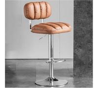 LMMSHA PU Leather Bar Stool Adjustable Swivel Bar-Stool with Back and Arms Thickened Sponge Filling Airlift Counter(Brown 1)