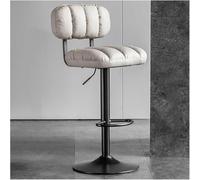 LMMSHA PU Leather Bar Stool Adjustable Swivel Bar-Stool with Back and Arms Thickened Sponge Filling Airlift Counter(Grey)