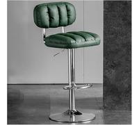 LMMSHA PU Leather Bar Stool Adjustable Swivel Bar-Stool with Back and Arms Thickened Sponge Filling Airlift Counter(Green 1)