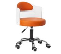 LMMSHA Rolling Stool Adjustable Drafting Heavy Duty with Wheels for Office Desk Home Lift Swivel Chair Solid Wood backrest,E