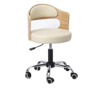 LMMSHA Rolling Stool Adjustable Drafting Heavy Duty with Wheels for Office Desk Home Lift Swivel Chair Solid Wood backrest,M