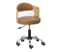 LMMSHA Rolling Stool Adjustable Drafting Heavy Duty with Wheels for Office Desk Home Lift Swivel Chair Solid Wood backrest,L