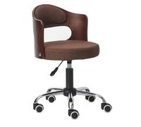 LMMSHA Rolling Stool Adjustable Drafting Heavy Duty with Wheels for Office Desk Home Lift Swivel Chair Solid Wood backrest,B