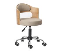 LMMSHA Rolling Stool Adjustable Drafting Heavy Duty with Wheels for Office Desk Home Lift Swivel Chair Solid Wood backrest,O