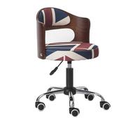 LMMSHA Rolling Stool Adjustable Drafting Heavy Duty with Wheels for Office Desk Home Lift Swivel Chair Solid Wood backrest,C