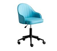 LMMSHA Room Leather Comfortable Desk ° Swivel Home Office Chair with Wheels, Adjustable Height Ergonomic Computer Chairs for Living Room,C