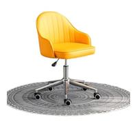 LMMSHA Room Leather Comfortable Desk ° Swivel Home Office Chair with Wheels, Adjustable Height Ergonomic Computer Chairs for Living Room,A