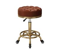 LMMSHA Round Rolling Stool PU Leather Height Adjustable Swivel Drafting Work SPA Shop Salon Stools with Wheels Office Chair Small,S