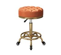 LMMSHA Round Rolling Stool PU Leather Height Adjustable Swivel Drafting Work SPA Shop Salon Stools with Wheels Office Chair Small,Y