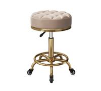LMMSHA Round Rolling Stool PU Leather Height Adjustable Swivel Drafting Work SPA Shop Salon Stools with Wheels Office Chair Small,O