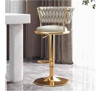 LMMSHA Set of 2 Velvet Bar Stools Counter Height with Low Back Gold Frame Swivel Chairs for Kitchen Island Bistro Restaurant(E)