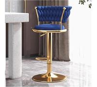 LMMSHA Set of 2 Velvet Bar Stools Counter Height with Low Back Gold Frame Swivel Chairs for Kitchen Island Bistro Restaurant(C)