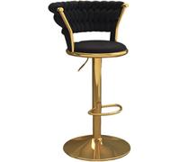 LMMSHA Set of 2 Velvet Bar Stools Counter Height with Low Back Gold Frame Swivel Chairs for Kitchen Island Bistro Restaurant(G)