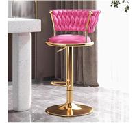 LMMSHA Set of 2 Velvet Bar Stools Counter Height with Low Back Gold Frame Swivel Chairs for Kitchen Island Bistro Restaurant(A)