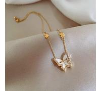 LMMSHA Shell Butterfly Necklace for Women Clavicle Chain Necklaces