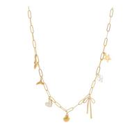 LMMSHA Shell Charm for Woman Starfish Pearl Couch Pendent Surfer 14K Gold Plated Coastal Necklace Beach Jewelry Gift, 16.3+2inch, Stainless Steel, No Gemstone