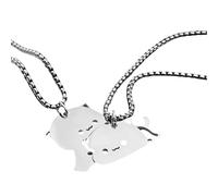 LMMSHA Silver for Women Men Heart Couples Necklace Matching Pieces Puzzle Cute Cartoon Animal,