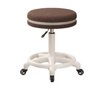 LMMSHA Small Desk Round Rolling Height Adjustable Swivel Vanity Work Computer Stool Chair for Home Office Bedroom,C