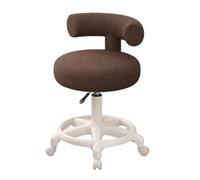 LMMSHA Small Desk Round Rolling Height Adjustable Swivel Vanity Work Computer Stool Chair for Home Office Bedroom,N