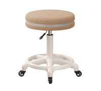 LMMSHA Small Desk Round Rolling Height Adjustable Swivel Vanity Work Computer Stool Chair for Home Office Bedroom,A