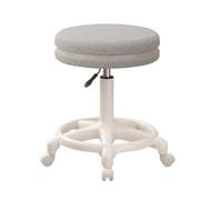 LMMSHA Small Desk Round Rolling Height Adjustable Swivel Vanity Work Computer Stool Chair for Home Office Bedroom,E
