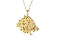 LMMSHA Stainless Steel Animal Pendant Necklace Rabbit Bear Eagle Dog Fox Wolf Scenery Moon Sun Tree Chain Necklaces Jewelry Fashion Trendy Accessories Creative For Women and Men Thing