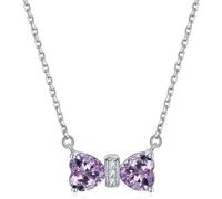 LMMSHA Sterling Silver Bow Pendant Women's Necklace Cubic Zirconia Birthstone Jewelry Twelve Constellations Girls Gift