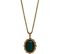 LMMSHA Sterling Silver Oval Malachite Pendant Necklace Women's Jewelry Gift for Weddings & Parties