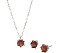 LMMSHA Sterling Silver & Zirconia Pendant Necklace Set - Women's Gift Jewelry