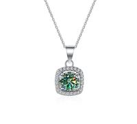 LMMSHA Surprise Valentine's Day with D Color Micro-Inlaid Moissanite Pendant Necklaces - Women’s Square Necklace