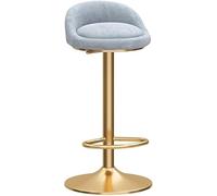 LMMSHA Swivel Bar Stools with Gold Metal Legs, Adjustable Height 65-80cm, Ergonomic Comfortable Dining(Grey)