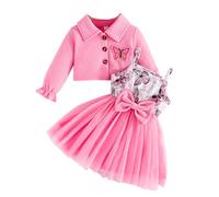 LMMSHA Toddler Girls Dress and Coat Set 2PCS Honeybee Print Tutu Dresses Long Sleeve Lapel Cardigan Girl Clothes Outfits