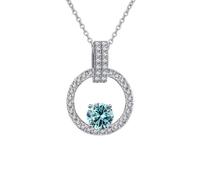 LMMSHA Top Grade Moissanite Necklace for Women - Clear D Color Pendant with Variety of Colors