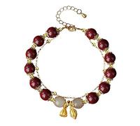 LMMSHA Two World Huan and Jade Stacked Bracelet Female and Gold Sand Hand String