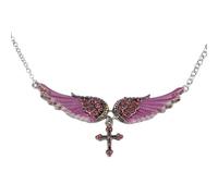 LMMSHA Unisex Stainles Stell Fashion Blue White Pink Charm Crystal Cross Pendant Necklace Vintage Jewelry Bridal Wedding Trendy Accessories Creative For Women and Men Thing