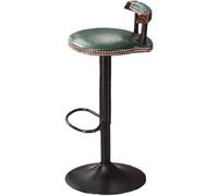 LMMSHA Vintage Bar Stools with Deep Button Tufting Wooden Kitchen Stool Sturdy Black Metal Legs Height Adjustable 20cm and (Green)